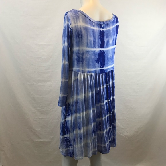 2/$40 Blue and White Tie Dye Babydoll Dress - Picture 5 of 5